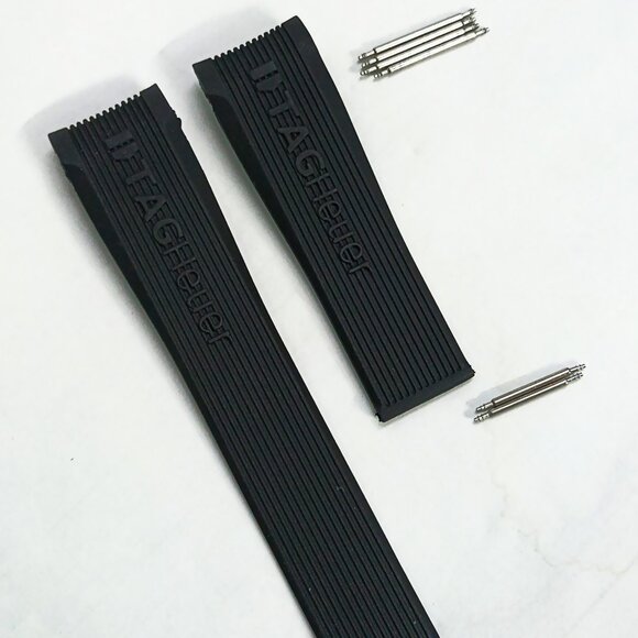 New TAG HEUER 24mm Rubber Watch Strap/Band For Chronographs (No Buckle) - Picture 1 of 7